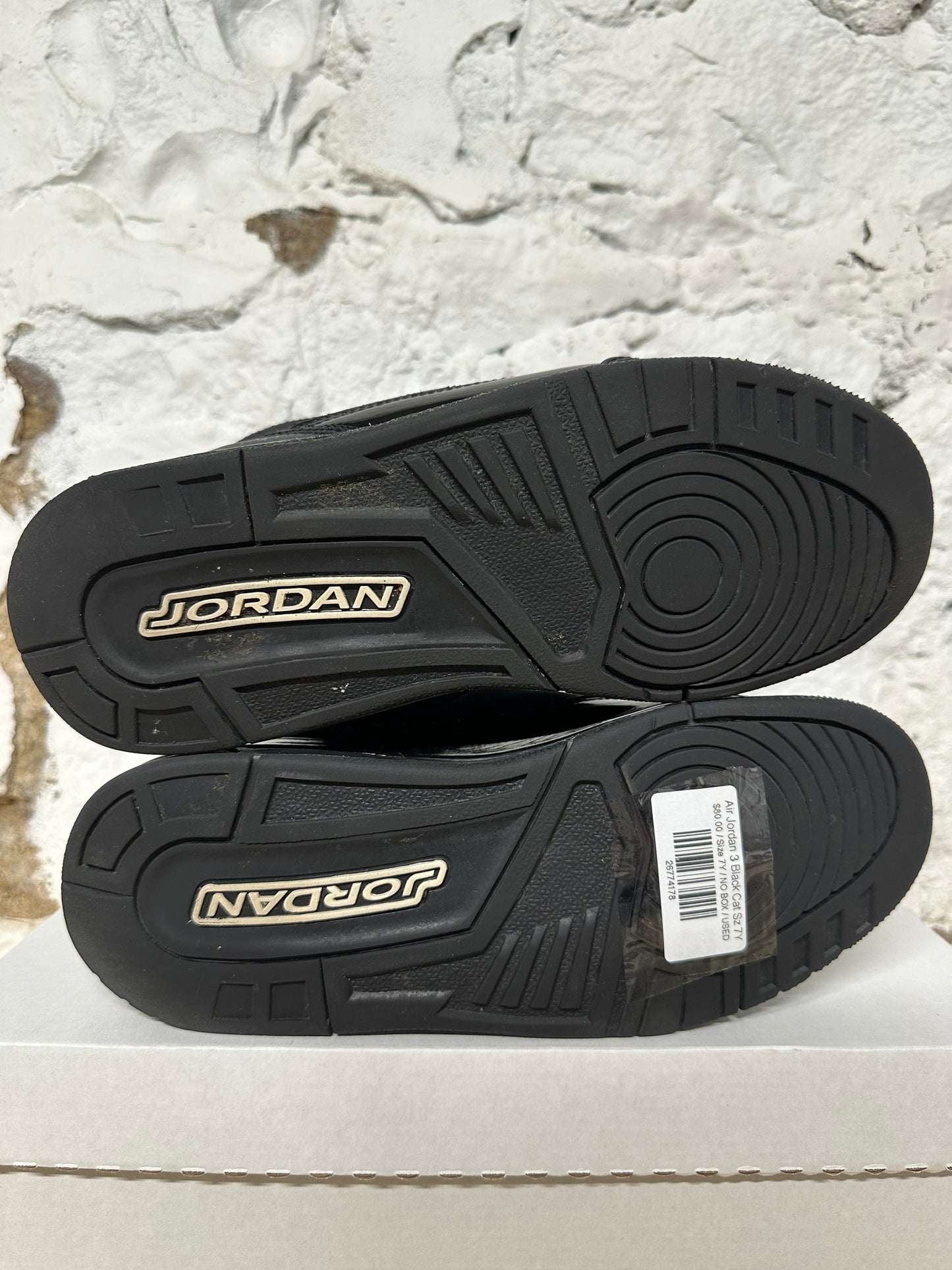 Air Jordan 3 Black Cat Sz 7Y