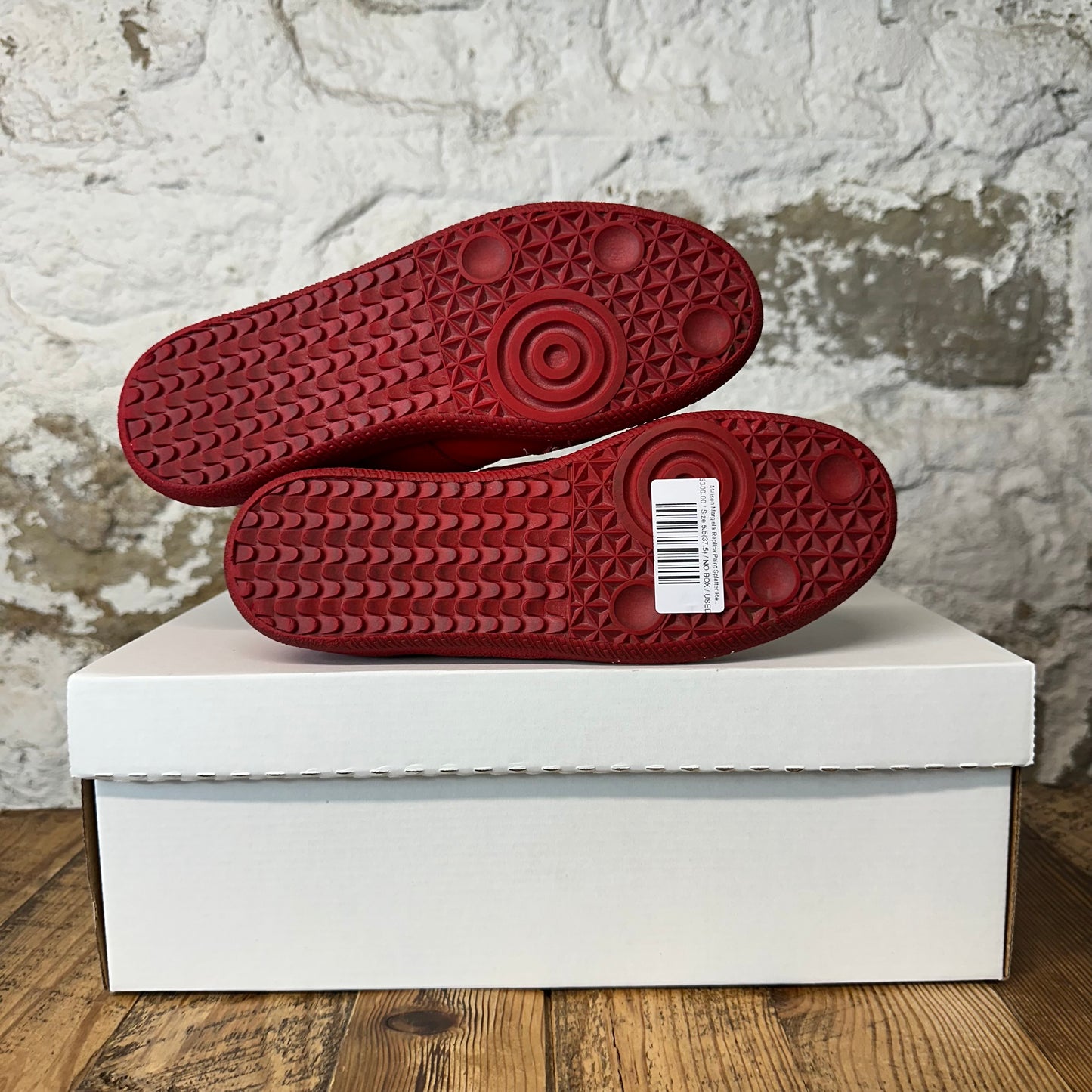 Maison Margiela Replica Paint Splatter Red Leather Sneaker Sz 5.5 (37.5)