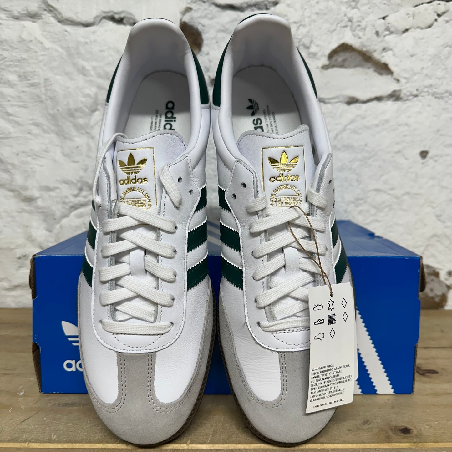 Adidas Samba White Green Sz 11.5 DS