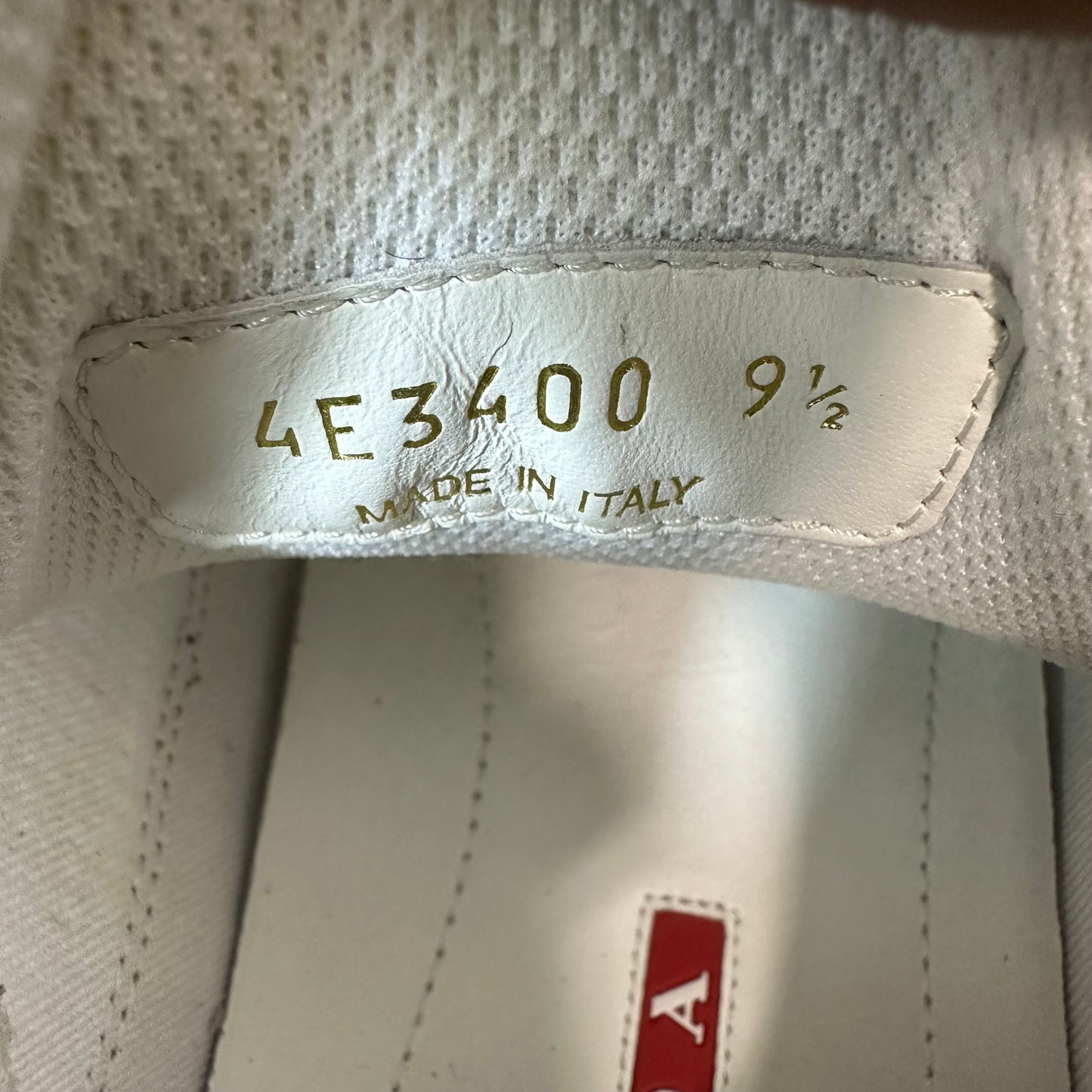 Prada Americas Cup White Leather Grey Sneaker Sz 9.5