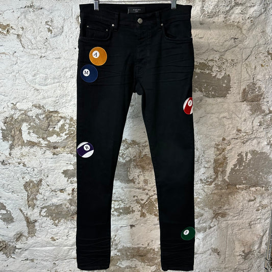 Amiri Pool Ball Black Denim Jeans Sz 30