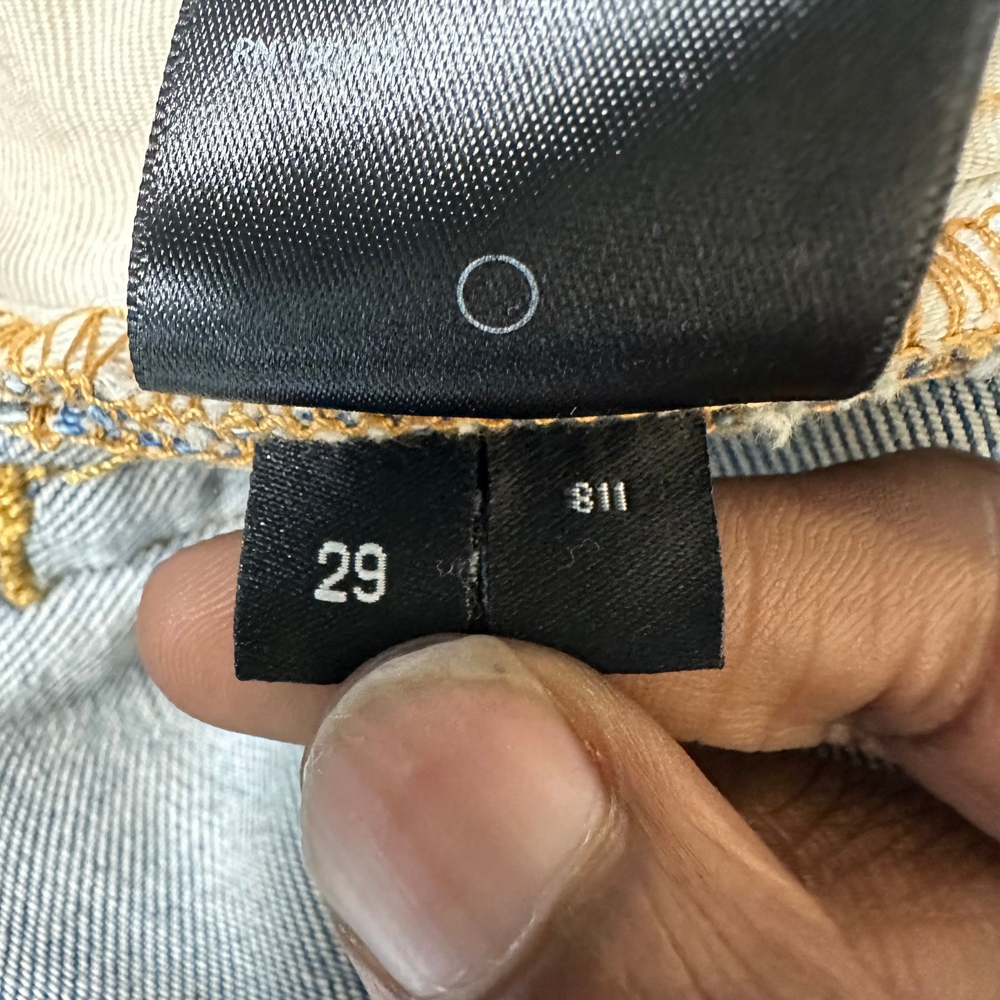 Amiri MX1 Blue Paisley Blue Denim Jeans Sz 29
