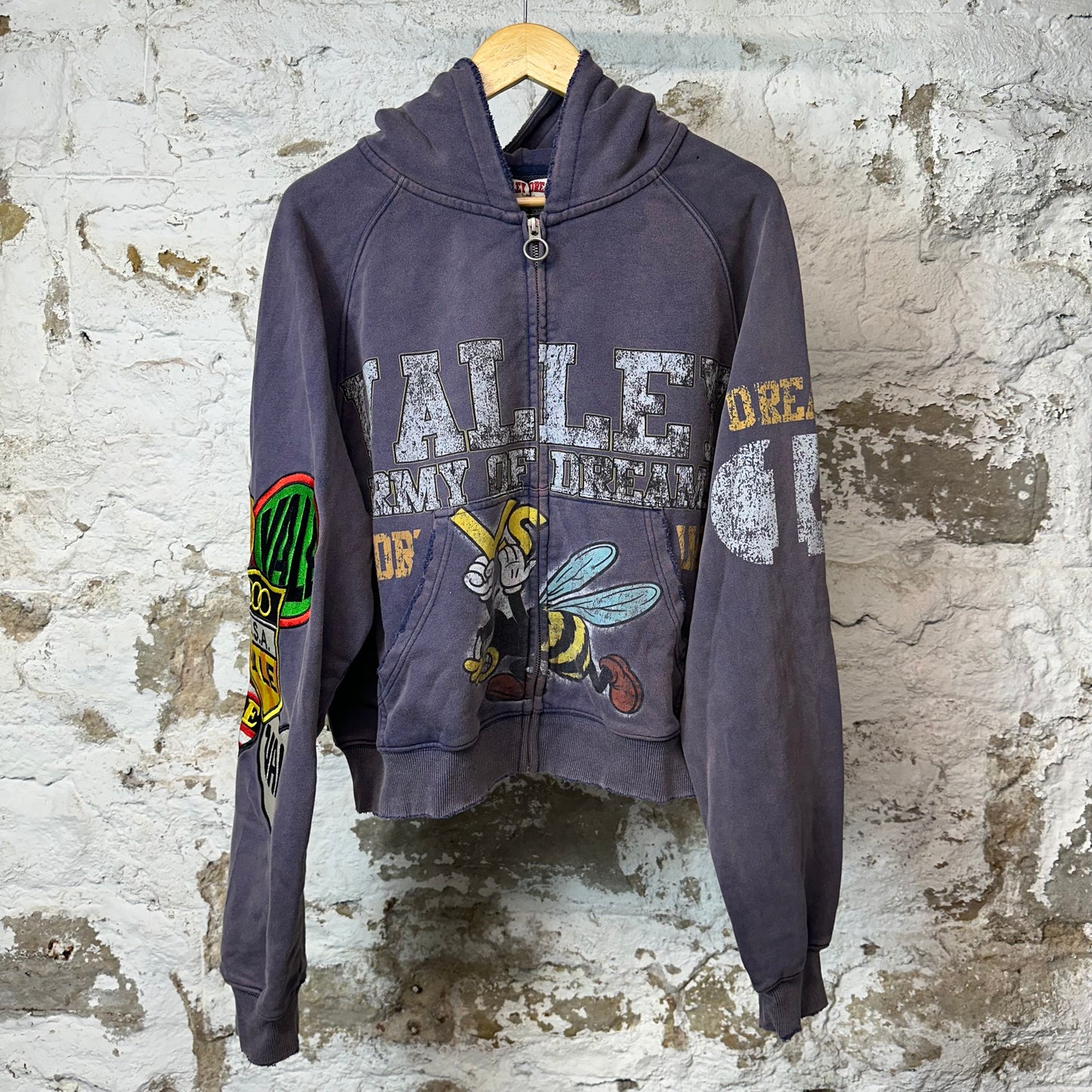 Vale Army Bee Purple Zip Up Hoodie