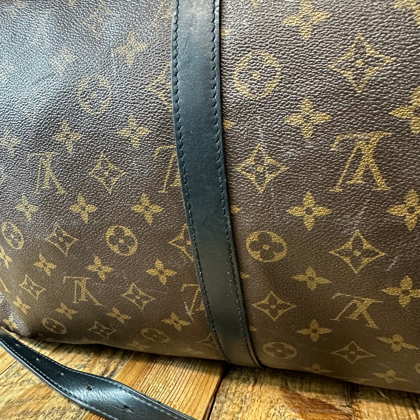 Louis Vuitton Monogram Macassar Keepall Bandouliere Sz 55