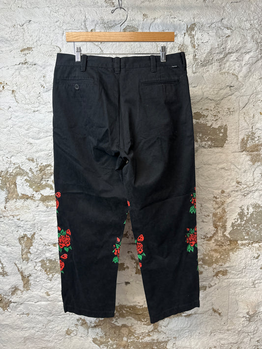 Supreme Plane Roses Black Pants Sz 32