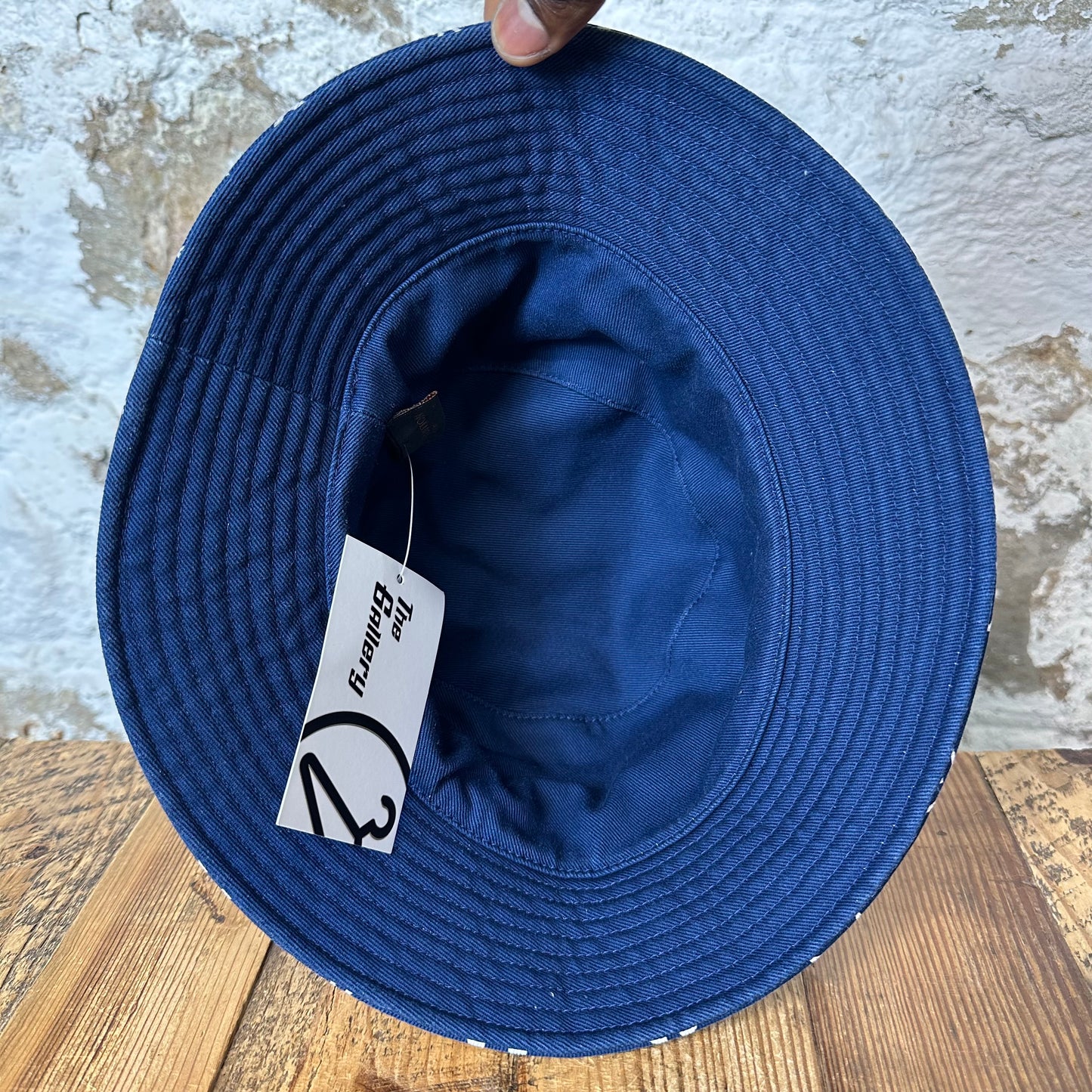 Louis Vuitton White Monogram Navy Bucket Hat