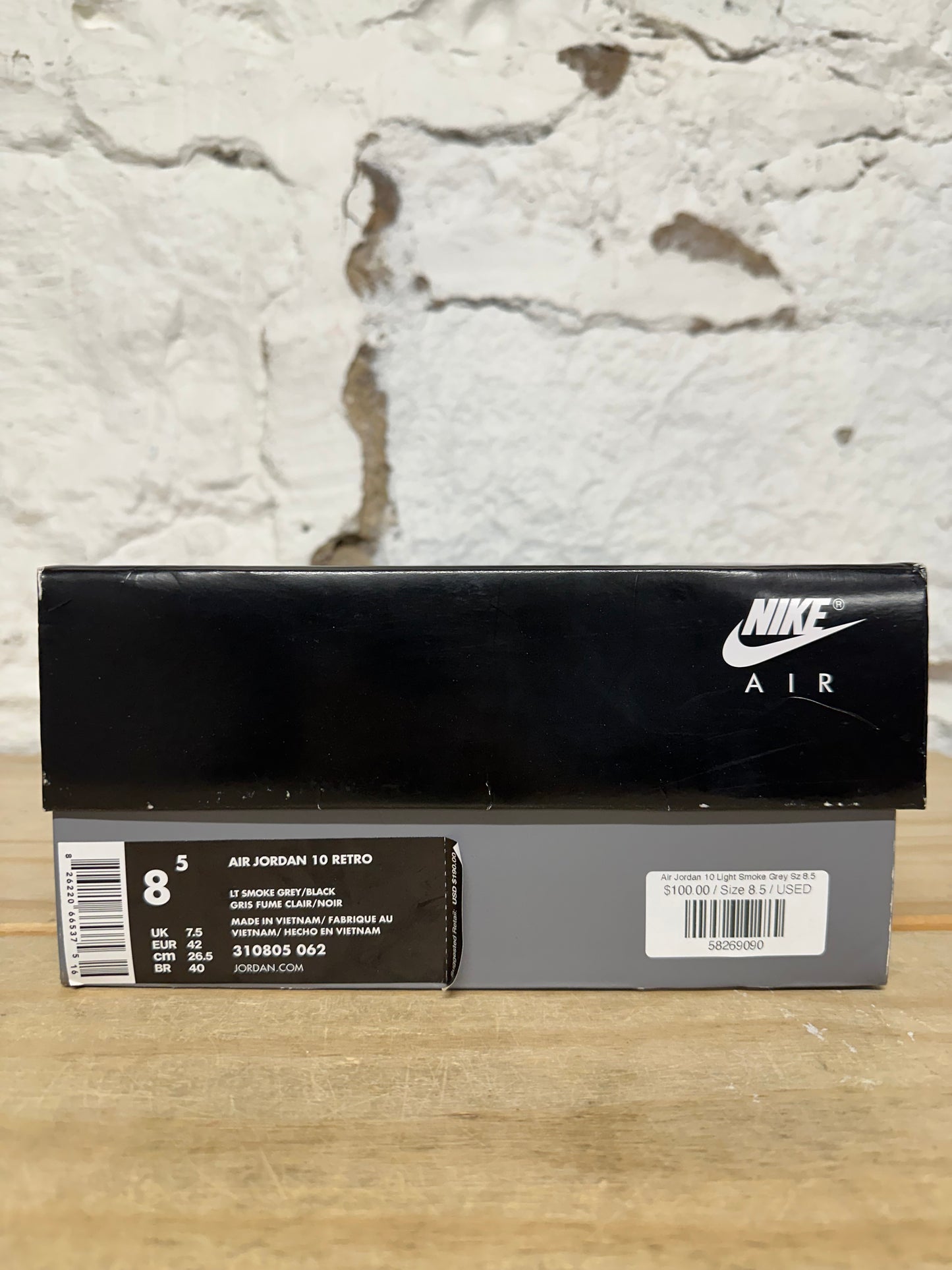 Air Jordan 10 Light Smoke Grey Sz 8.5