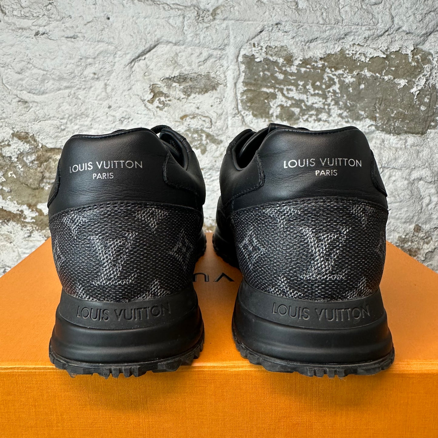 Louis Vuitton Triple Black Leather Monogram Runaway Sneaker Sz 9.5 (8LV)