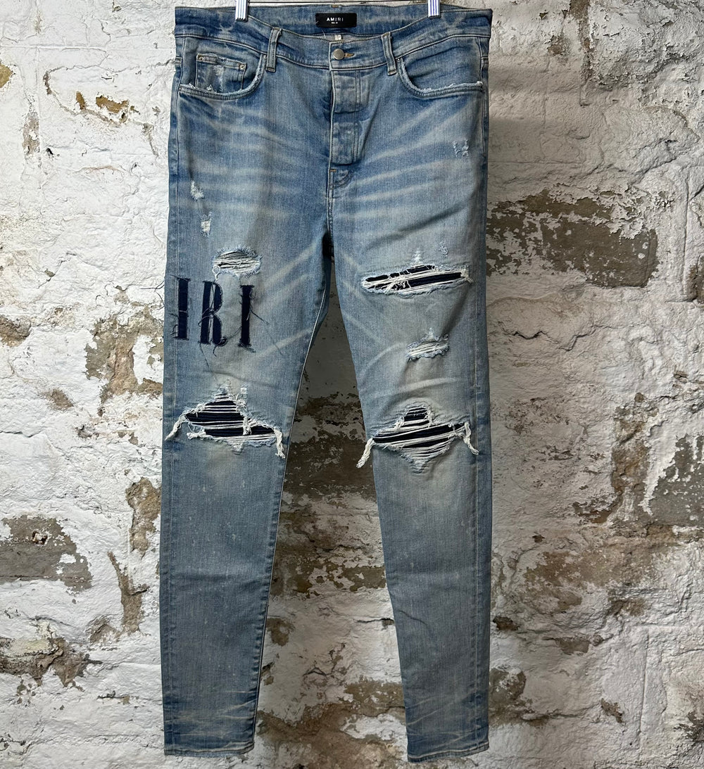 Amiri MX1 Denim Spell Blue Denim Jeans Sz 38