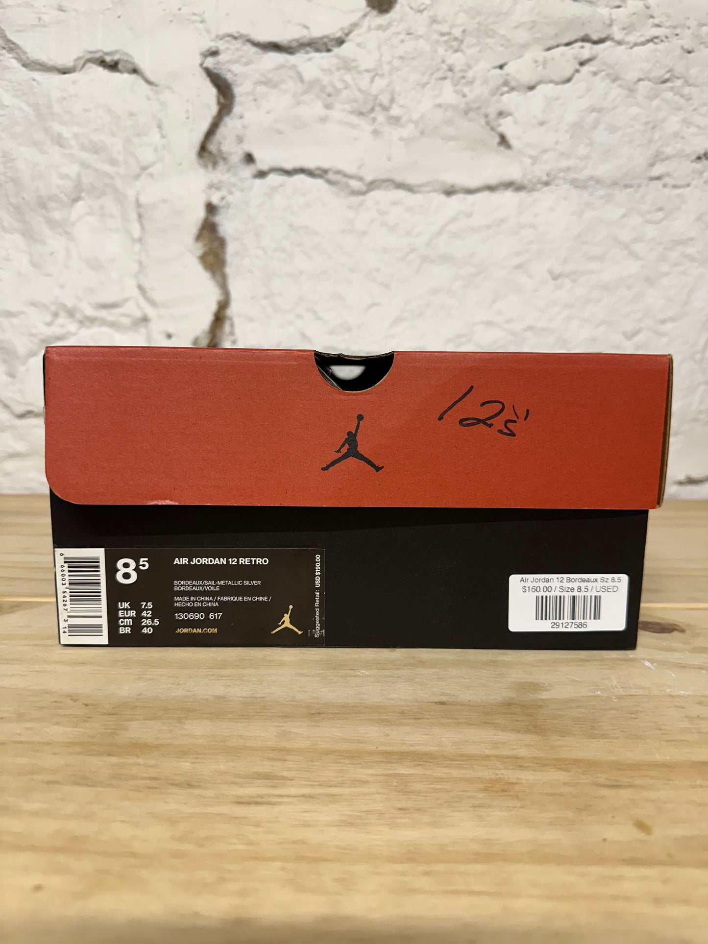 Air Jordan 12 Bordeaux Sz 8.5