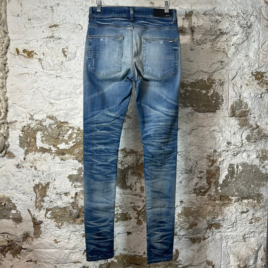 Amiri Plain Blue Honeycomb Denim Jeans Sz 29