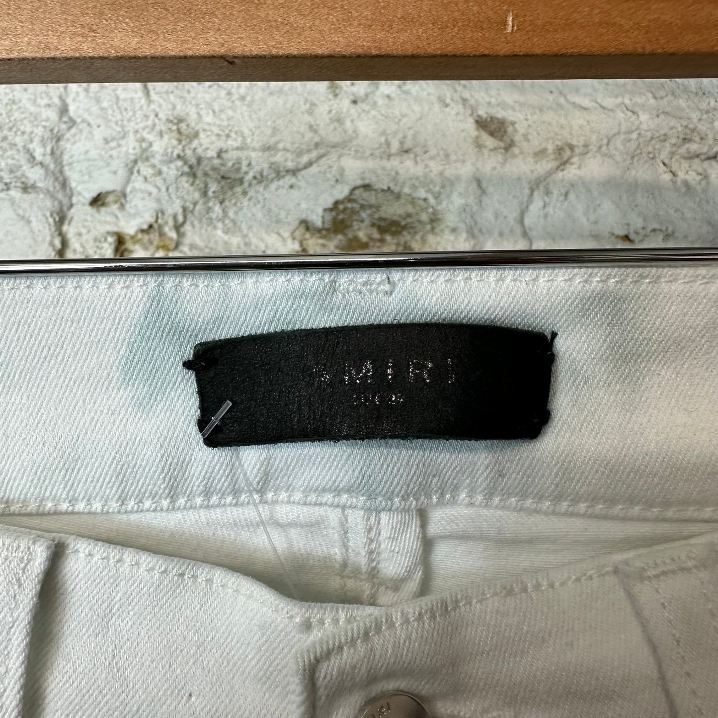 Amiri MX1 White Leather White Denim Jeans Sz 29