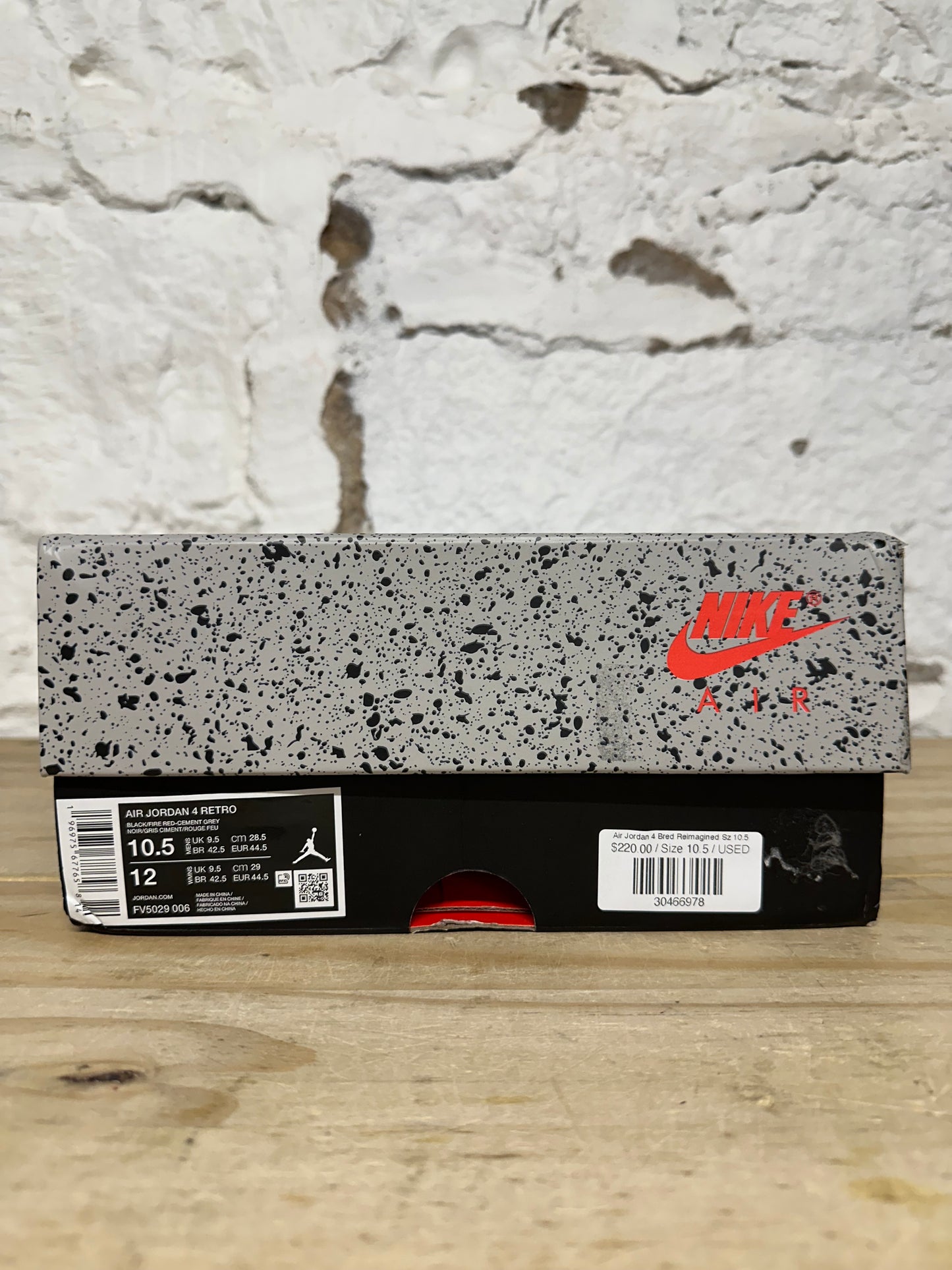 Air Jordan 4 Bred Reimagined Sz 10.5