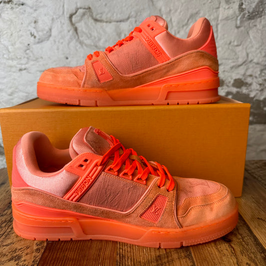 Louis Vuitton Orange Peach Trainer Sz 9 (7.5LV)