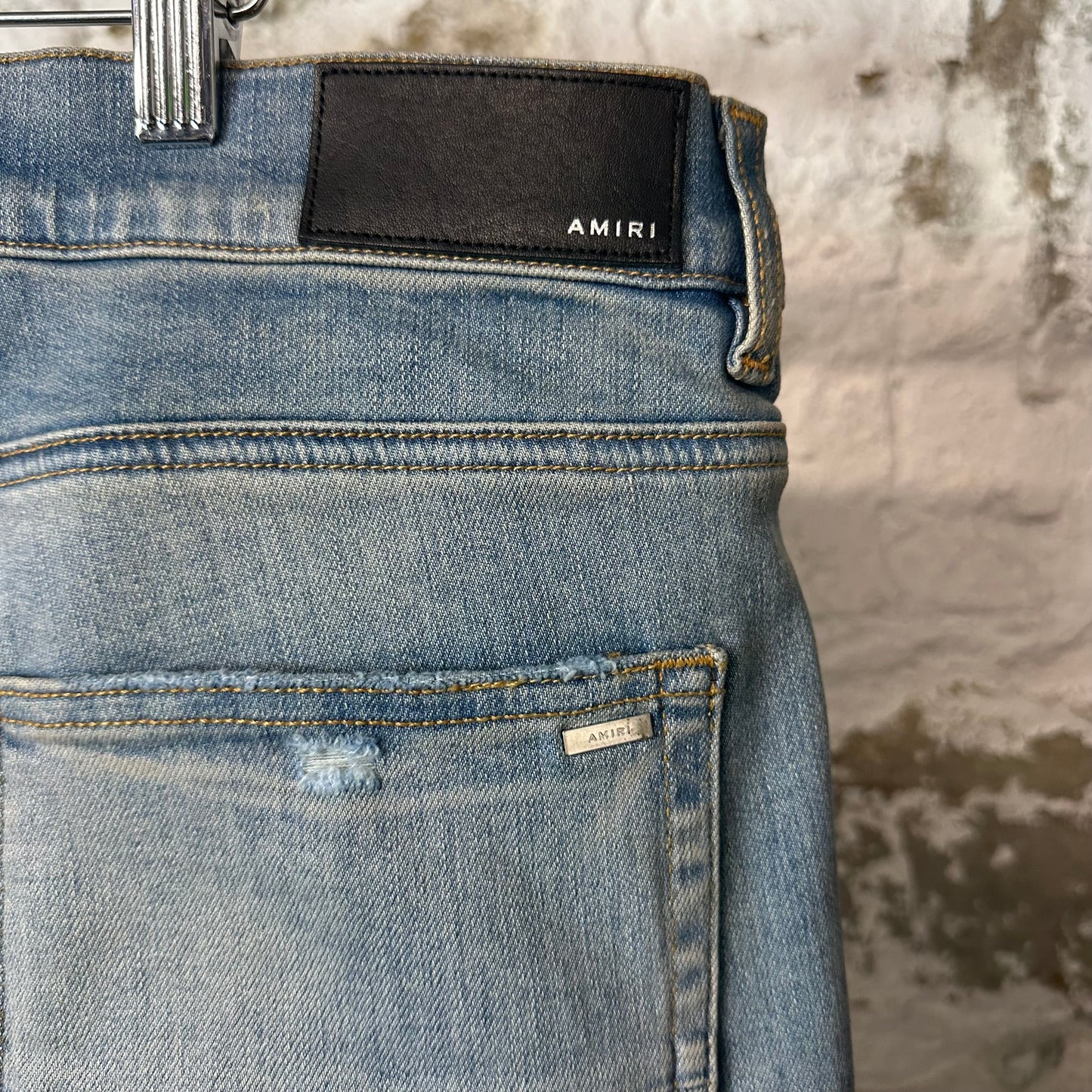 Amiri MX2 Multicolor Flannel Blue Denim Jeans Sz 38