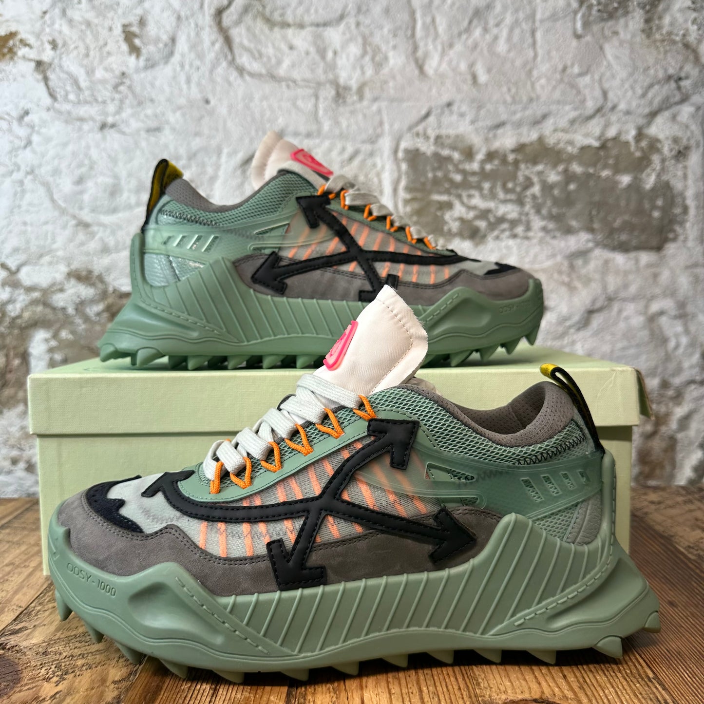 Off-White ODSY 1000 Black Green Sneaker Sz 10 (43)