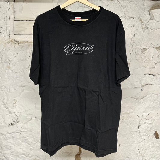 Supreme Chest Logo Black T-Shirt Sz L