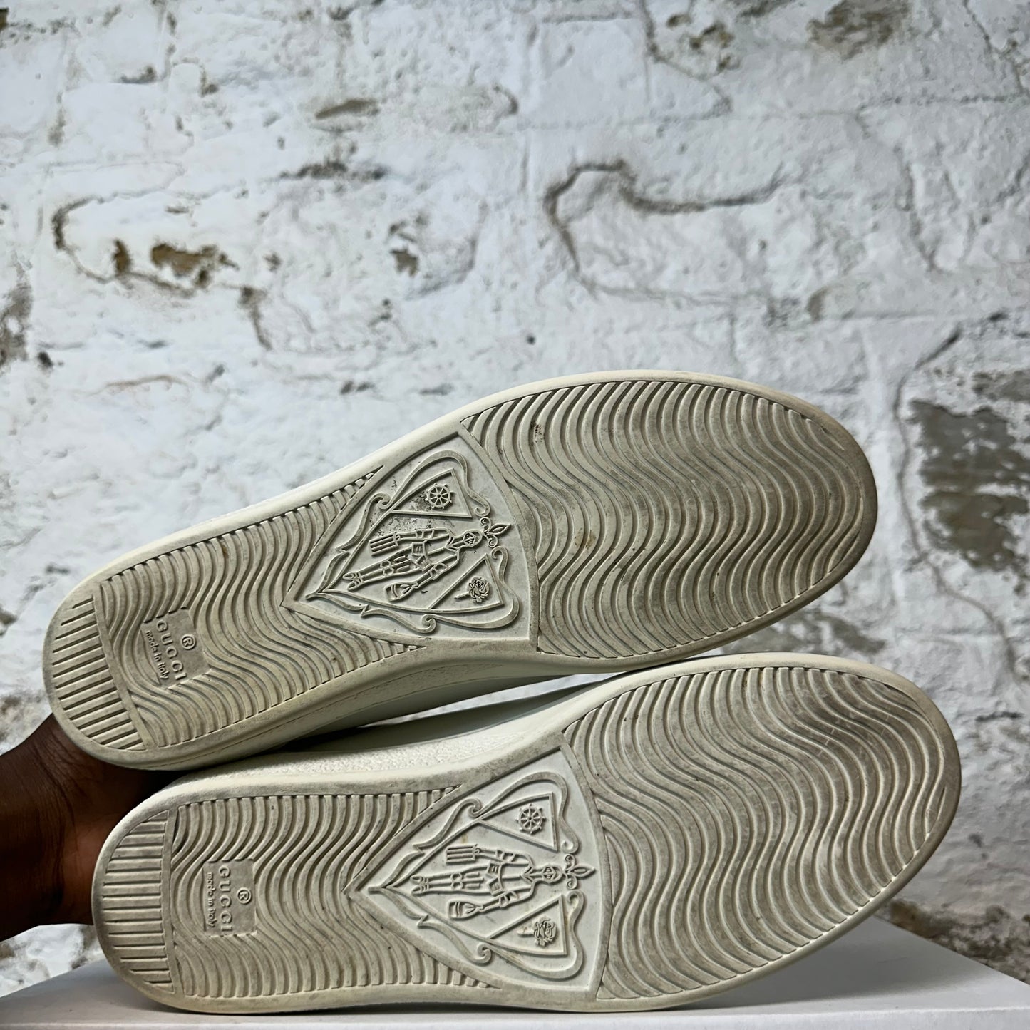 Gucci Interlocking GG White Ace Sneaker Sz 8