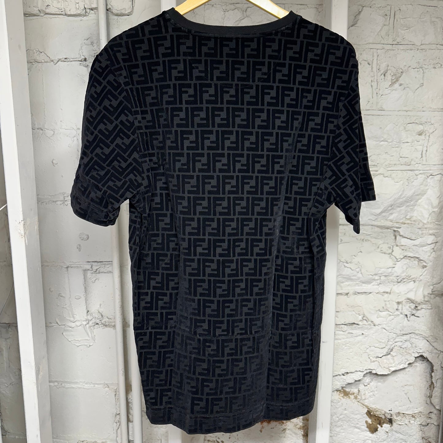 Fendi AOP FF Logo Towel Black T-Shirt Sz M