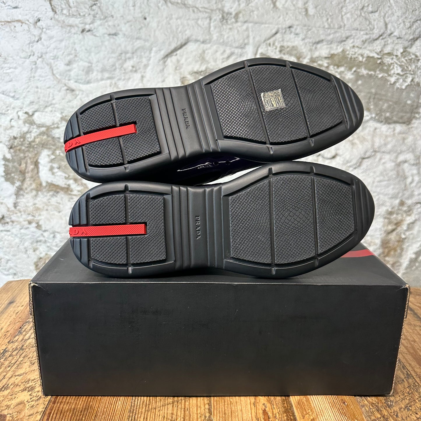 Prada Americas Cup Purple Patent Black Sneaker Sz 11 DS