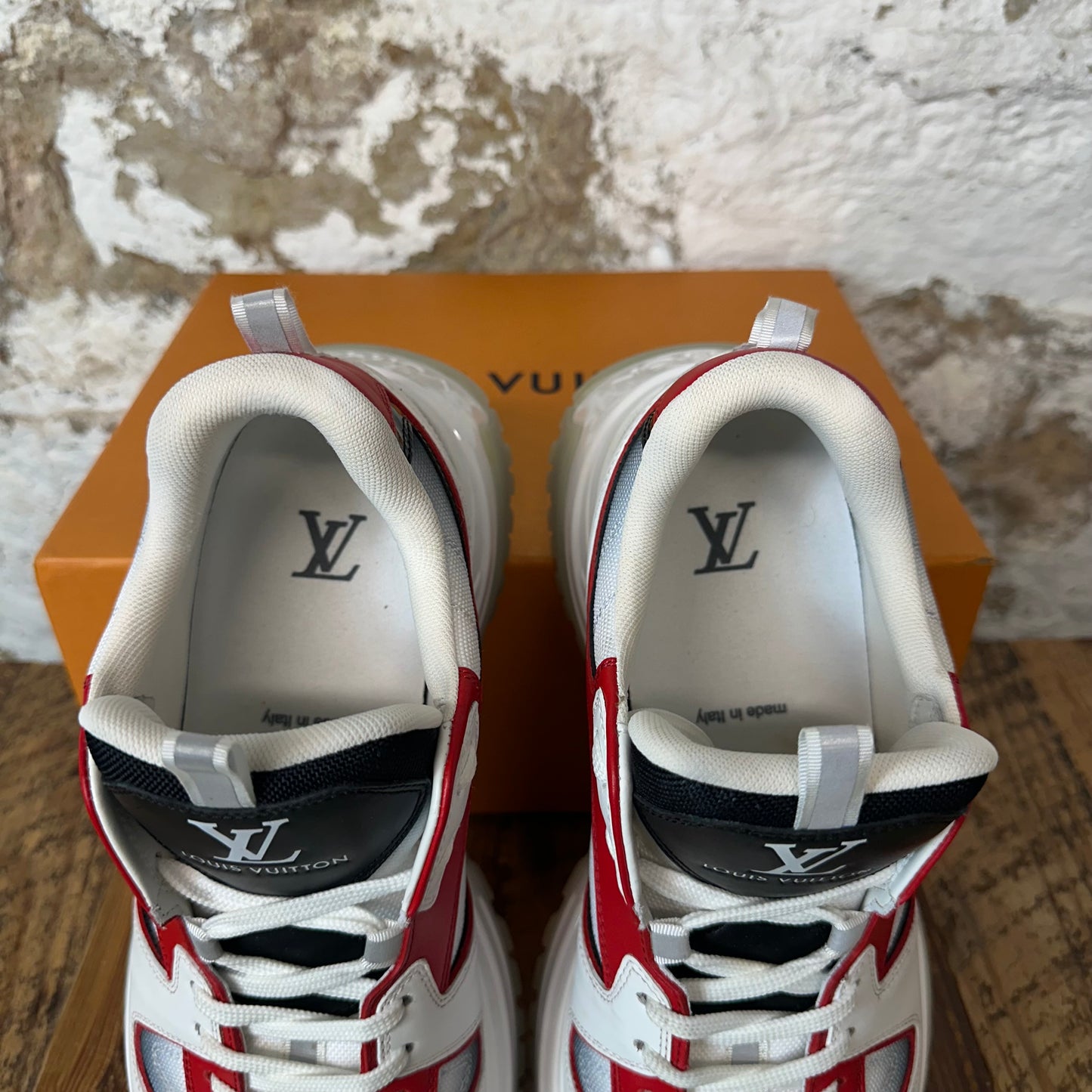 Louis Vuitton Red White Black Pulse Sneaker Sz 9.5 (8LV)