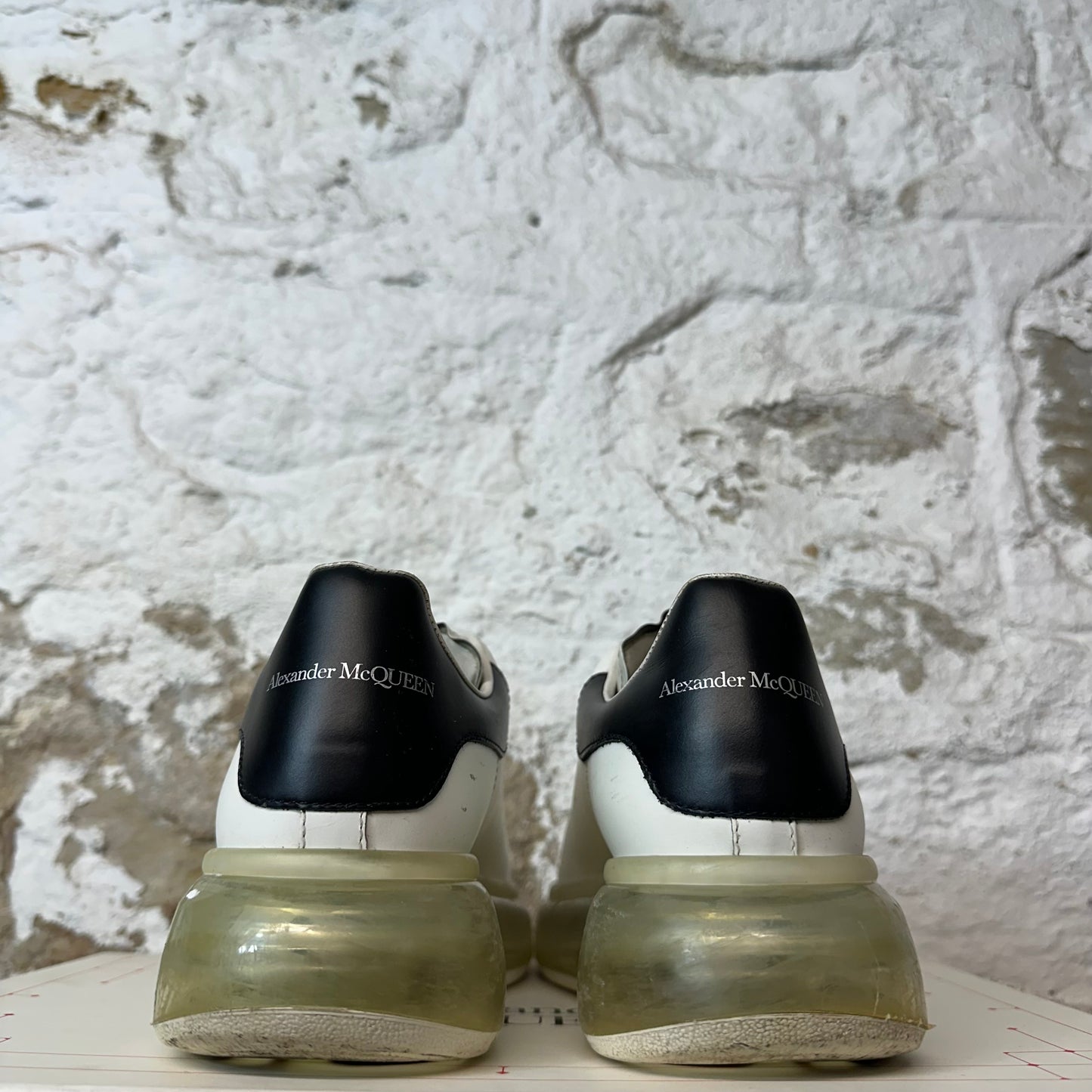 Alexander Mcqueen Black Tab White Clear Sole Sneaker Sz 6.5 (39)