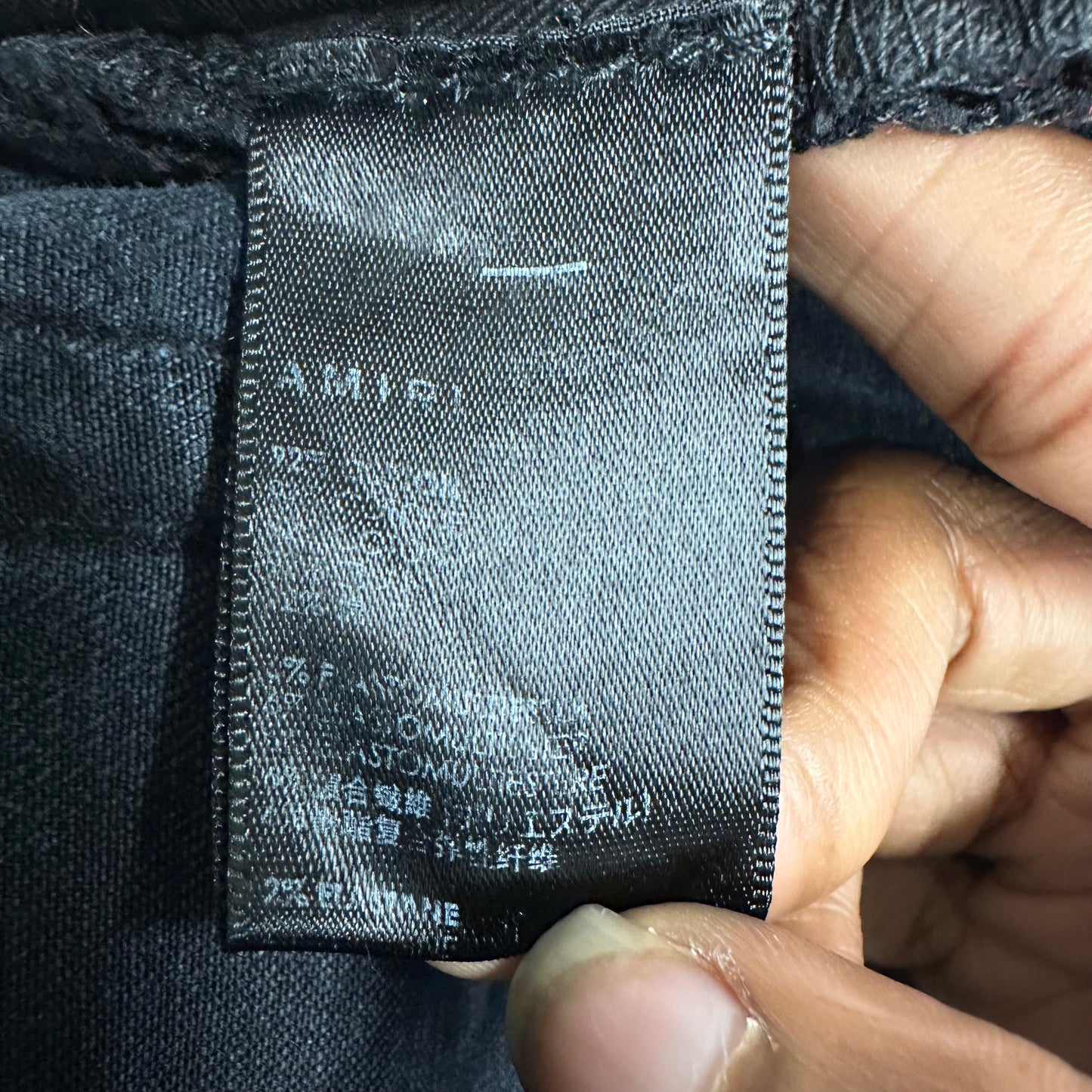 Amiri MX1 Grey Paisley Patches Black Denim Jeans Sz 30