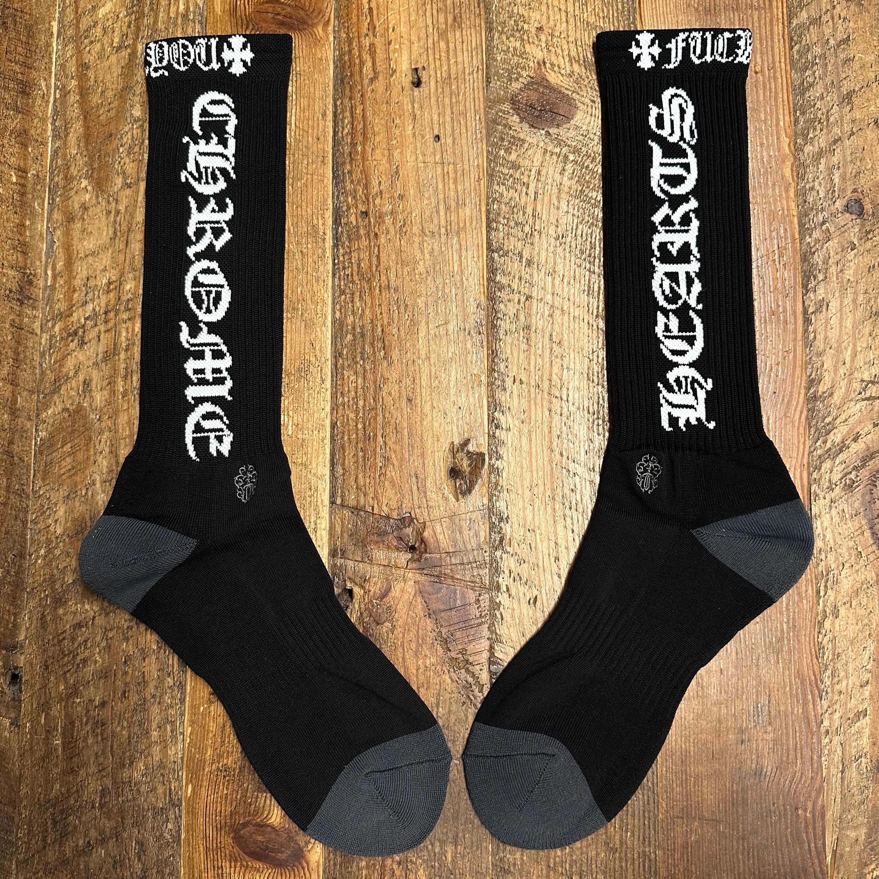 Chrome Hearts White Spell Black Socks DS