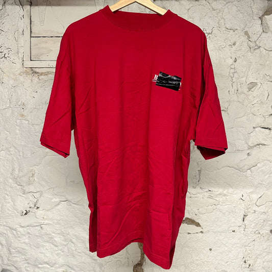 Balenciaga Taped Logo Red T-Shirt Sz XXL