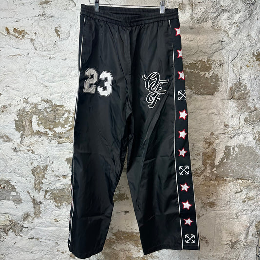Off White Stars 23 Black Flare Pants Sz M