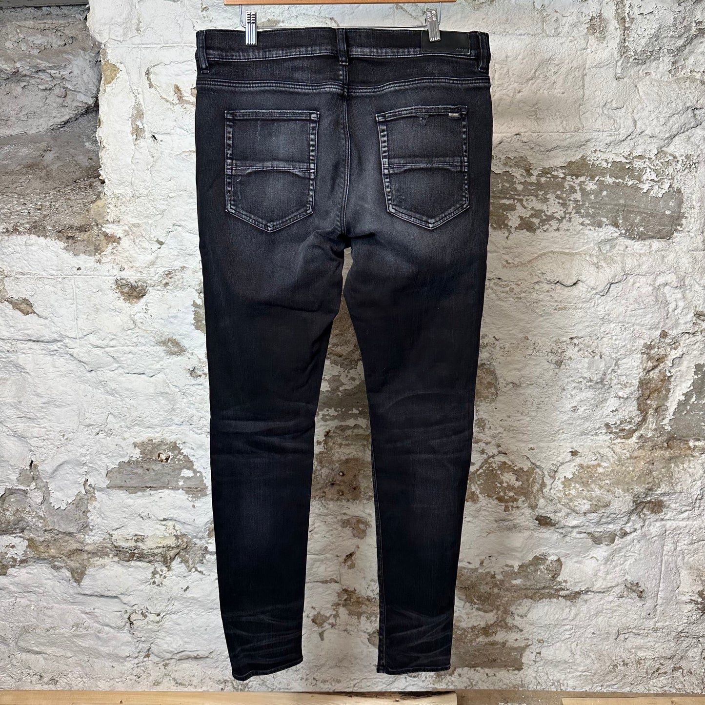 Amiri MX1 Black White Woven Black Denim Jeans Sz 38