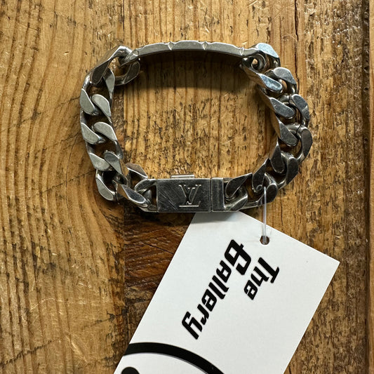 Louis Vuitton Silver Monogram Chain Bracelet