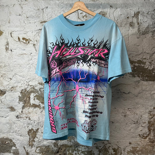 Hellstar Brainwashed T-shirt Blue Sz L