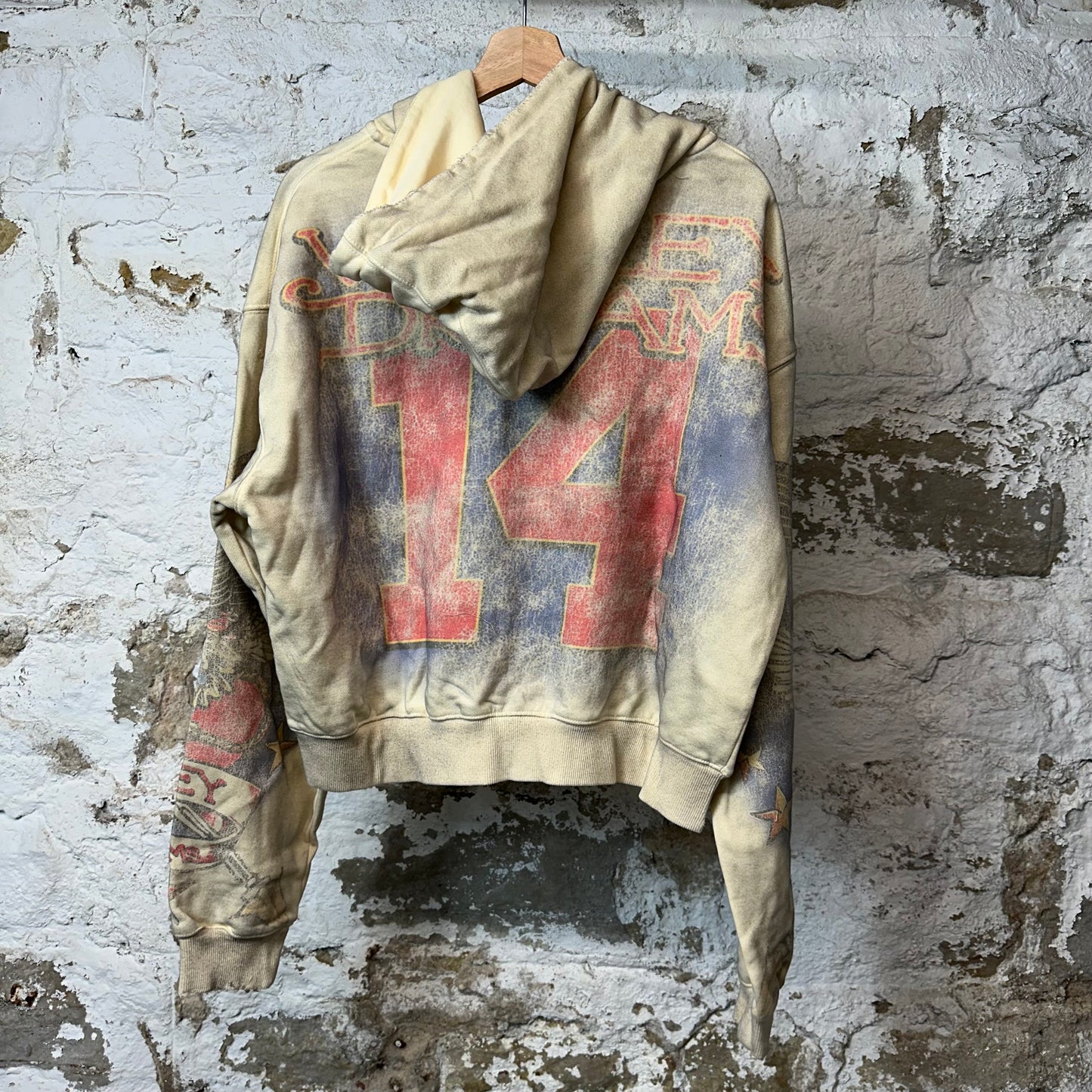 Vale Nostalgia Zip Up Cream Hoodie