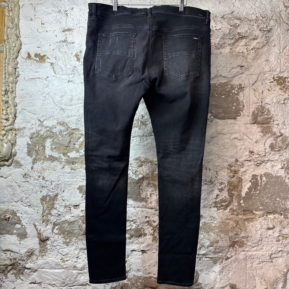 Amiri MX1 Black Woven Black Denim Jeans Sz 40