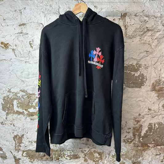 Chrome Hearts Multicolor Crosses Black Hoodie Sz M