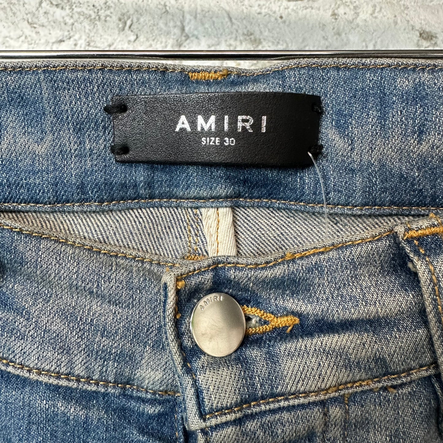Amiri MX1 Black Multicolor Paisley Blue Denim Jeans Sz 30
