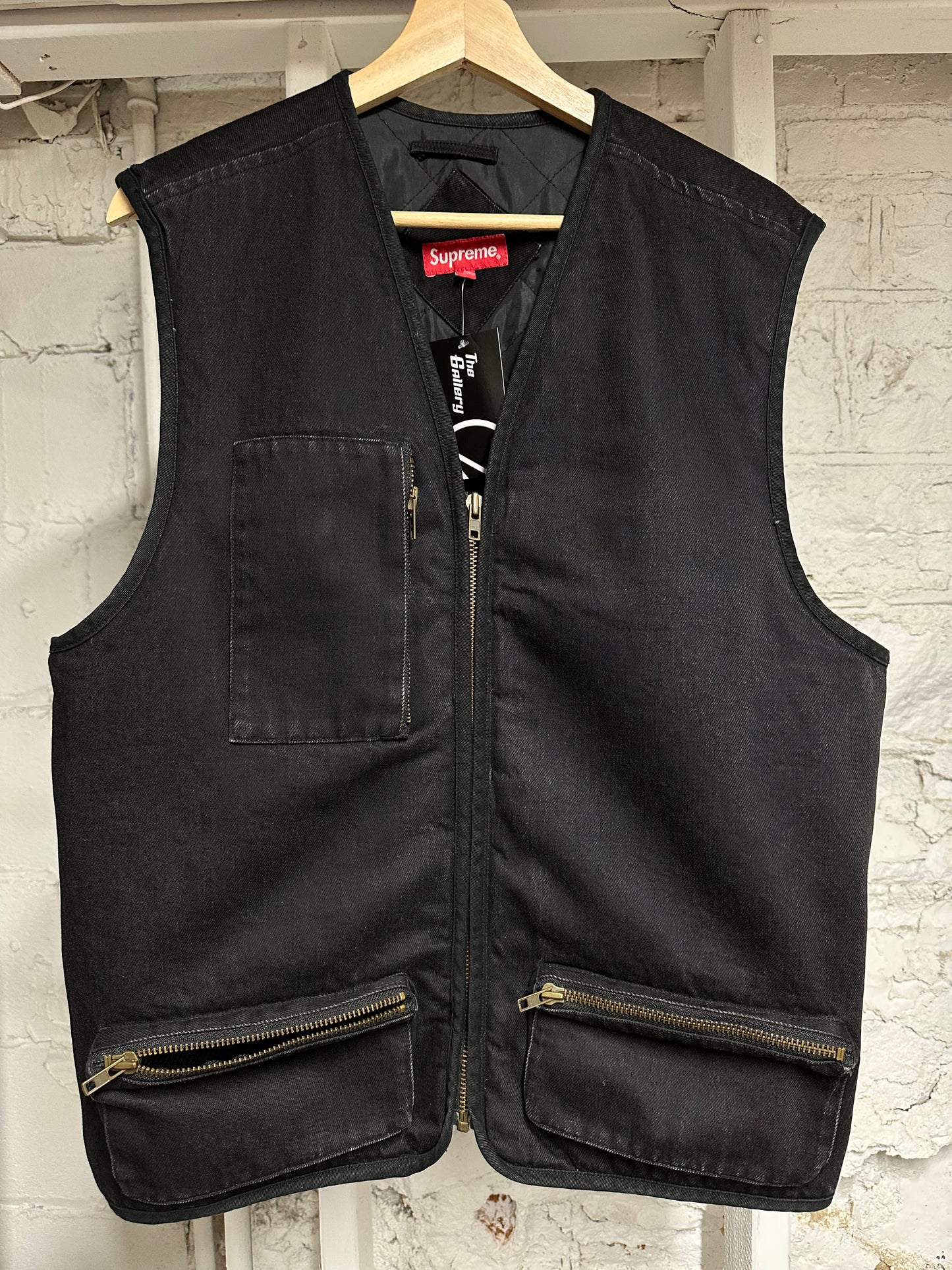 Supreme Black Denim Vest Sz M