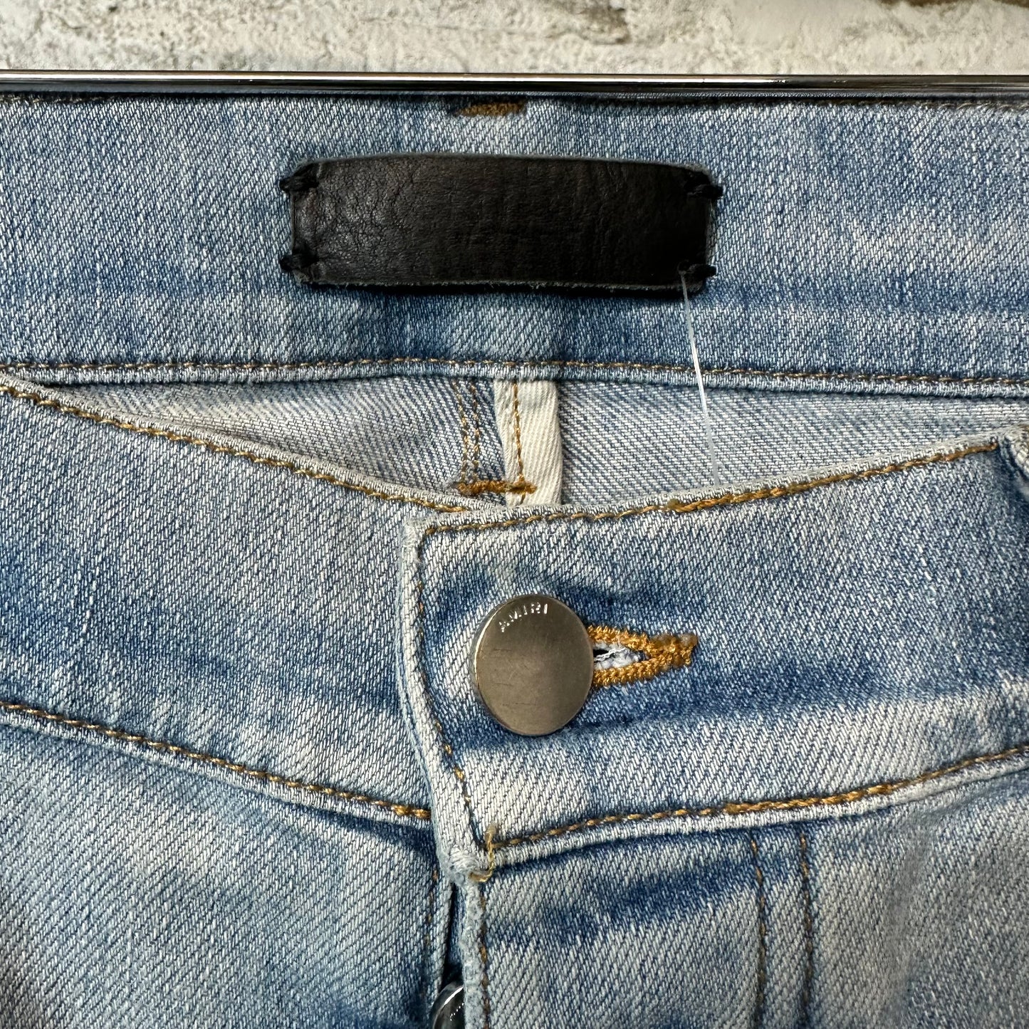 Amiri MX2 Multicolor Flannel Blue Denim Jeans Sz 32