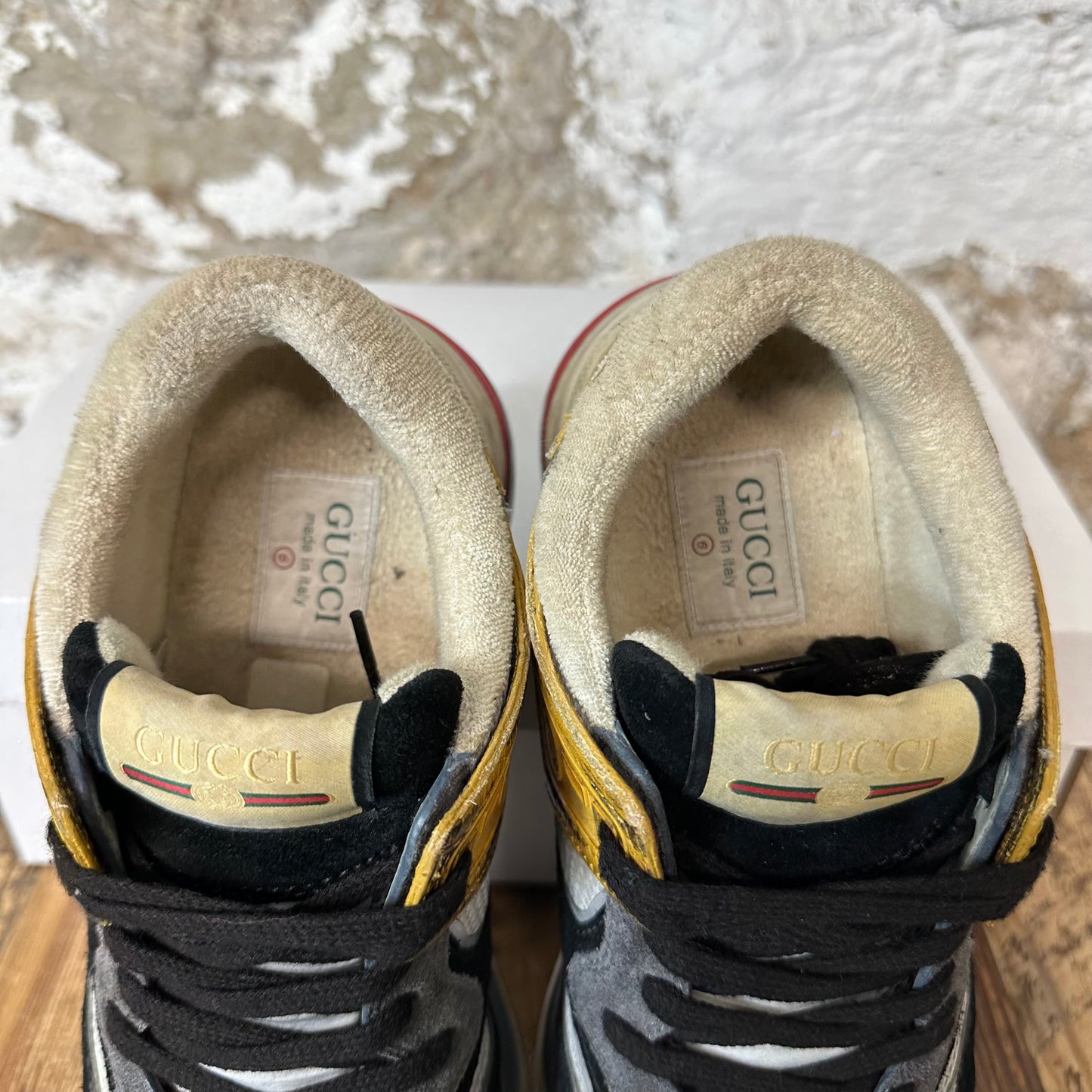 Gucci Ultrapace Black Yellow White Sneaker Sz 6