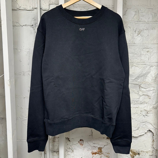 Off-White Rhinestone Black Crewneck Sz L