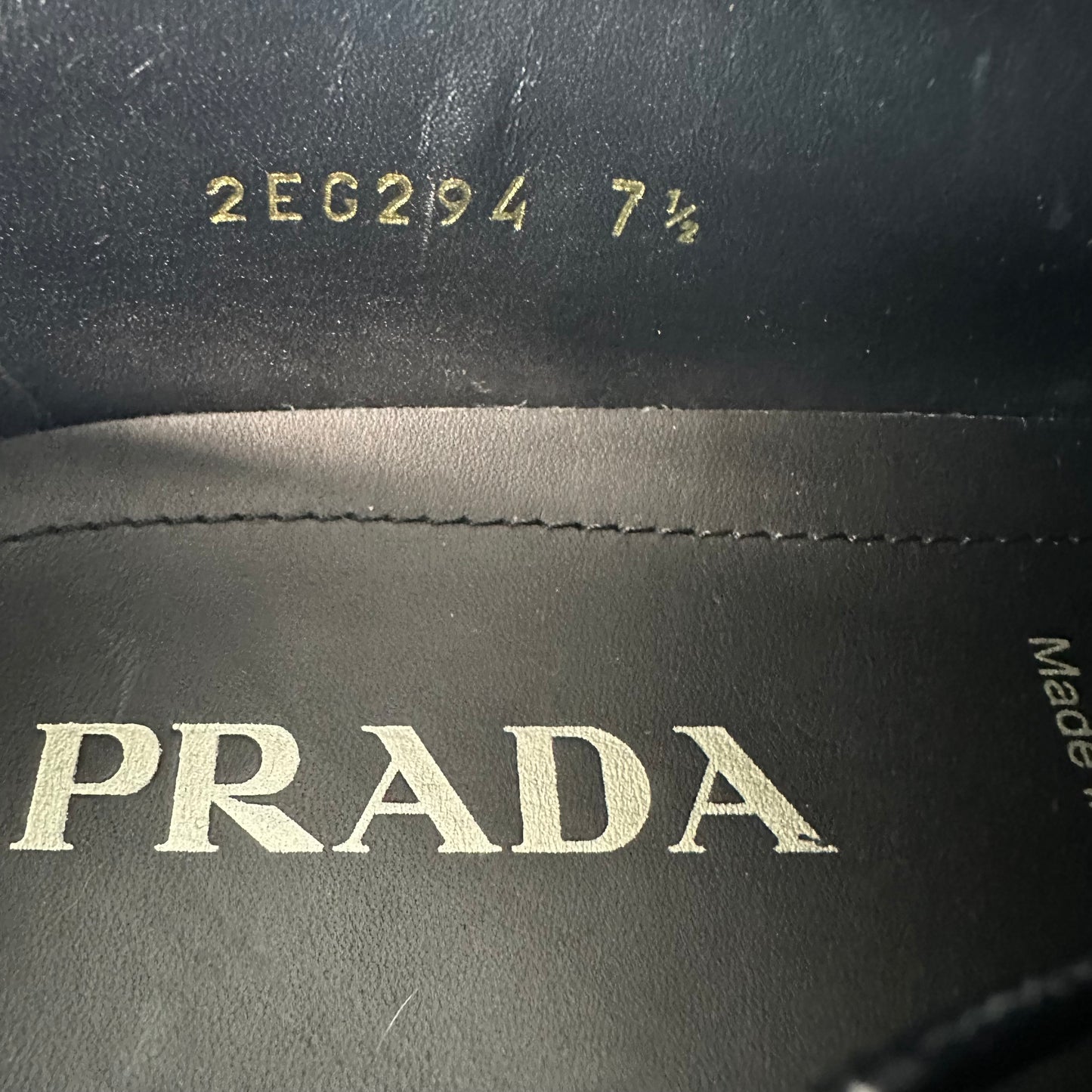 Prada Brushed Leather Studded Derby Sneaker Sz 7.5