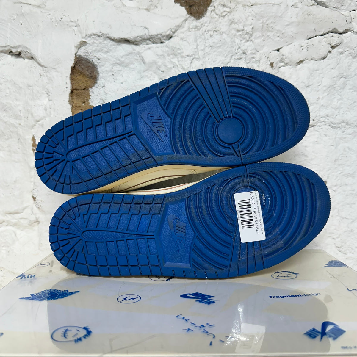 Air Jordan 1 Low Travis Scott Fragment Sail Military Blue Sz 10.5