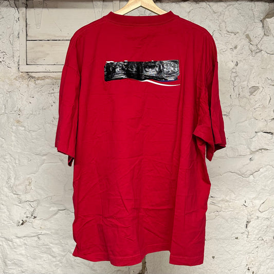 Balenciaga Taped Logo Red T-Shirt Sz XXL