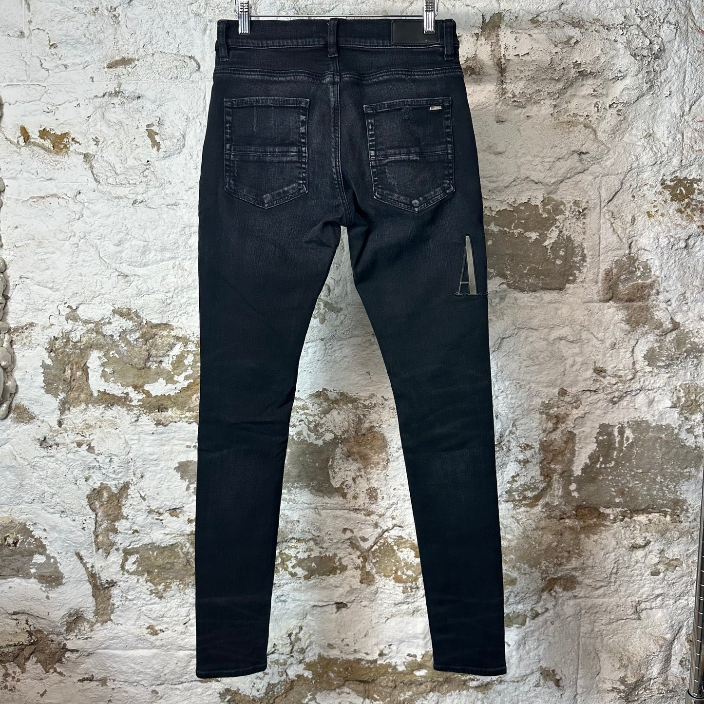 Amiri MX1 Camo Spell Black Denim Jeans Sz 30