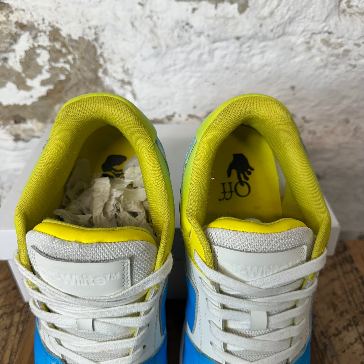 Off-White Out Of Office Blue Yellow White Sneaker Sz 13 (46)