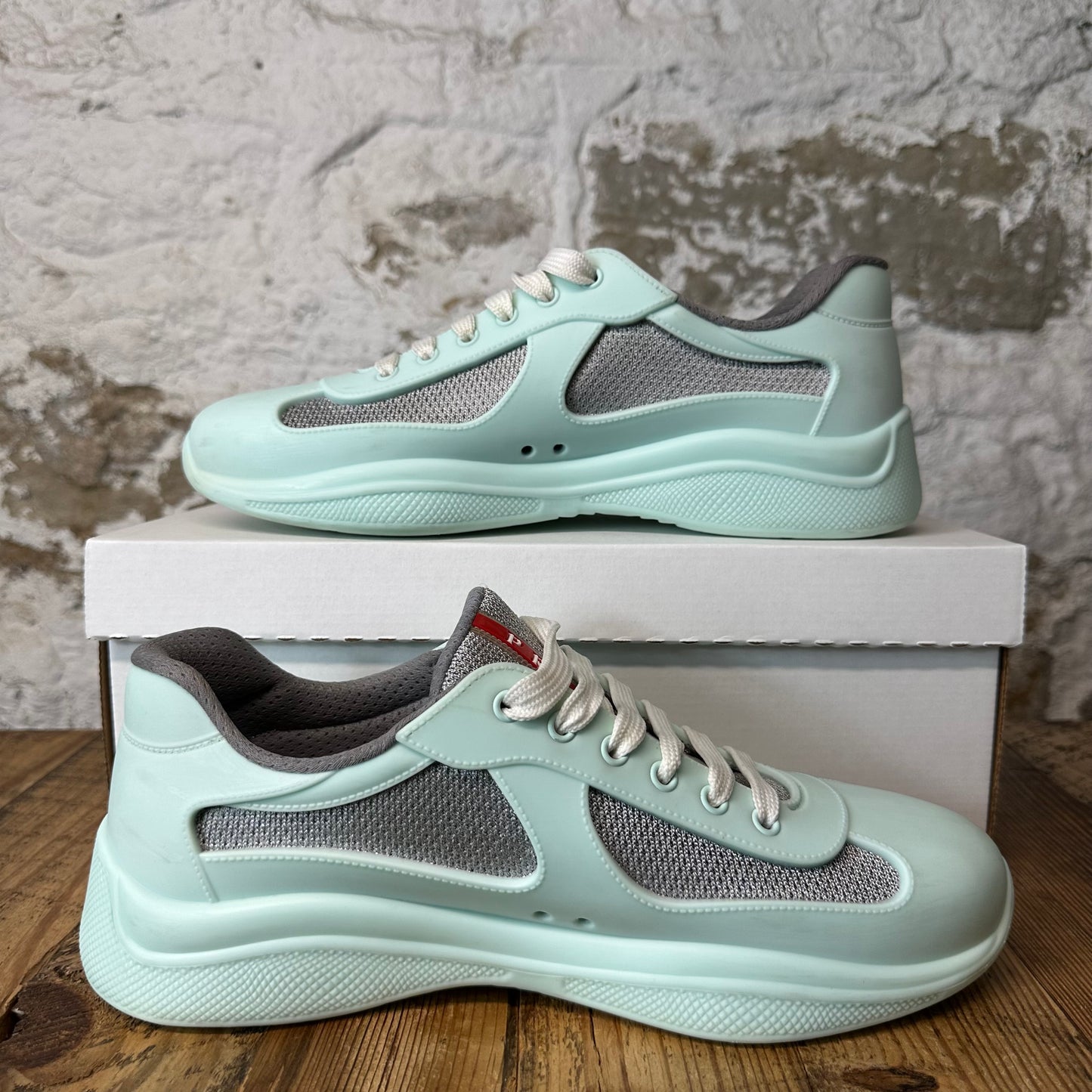 Prada Americas Cup Mint Rubber Sneaker Sz 9 (42)