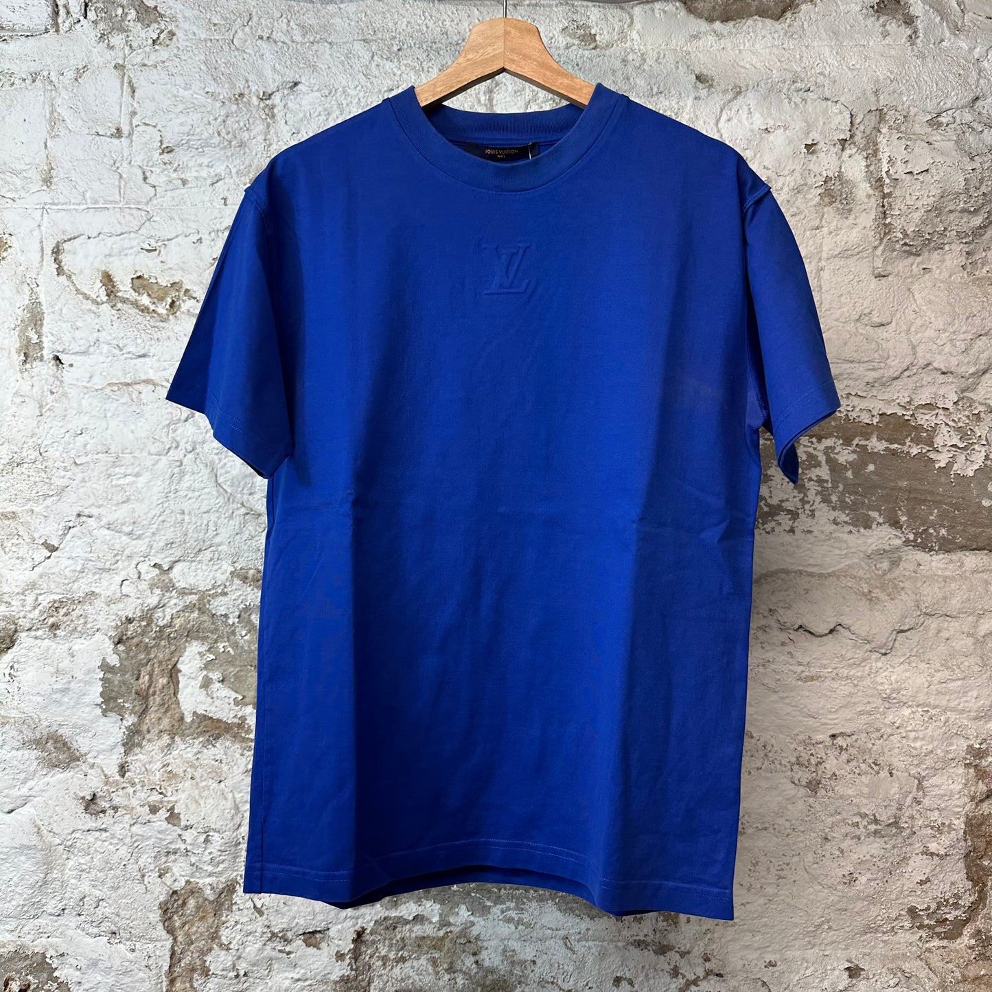 Louis Vuitton Embossed Logo T-shirt Blue Sz S (Stained)