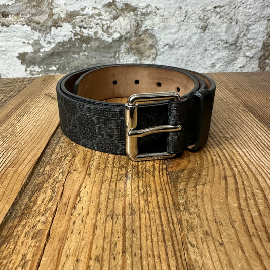 Gucci Black GG Monogram Snake Belt Sz (90/36)