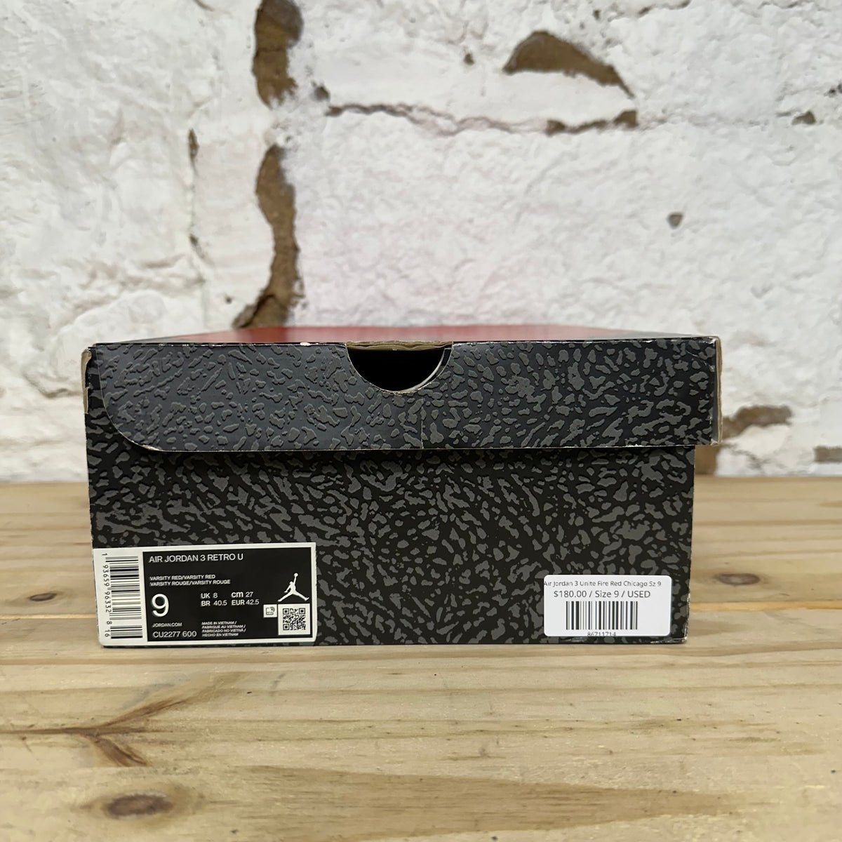 Air Jordan 3 Unite Fire Red Chicago Sz 9